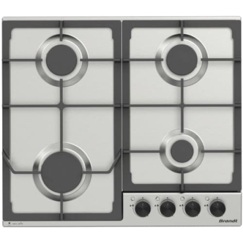 Plaque à gaz BRANDT 4 feux inox (BPE6342XA) Plaque à gaz BRANDT 4 feux inox (BPE6342XA)